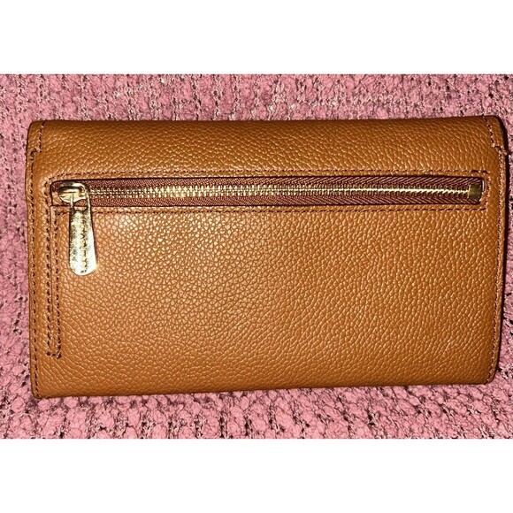 ~MICHAEL KORS Wallet Jet Set Large Continental Leather Turnlock Wallet - Tan - Picture 8 of 11